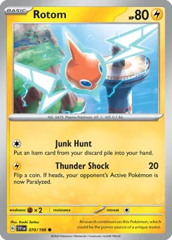 Rotom Pokemon card from Scarlet & Violet, card number 70