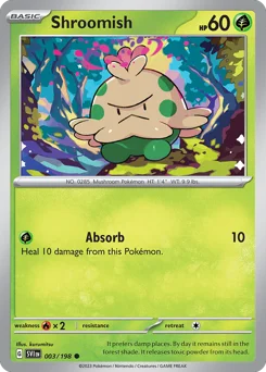 Shroomish Pokemon card from Scarlet & Violet, card number 3