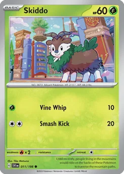 Skiddo Pokemon card from Scarlet & Violet, card number 11