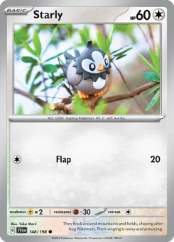 Starly Pokemon card from Scarlet & Violet, card number 148