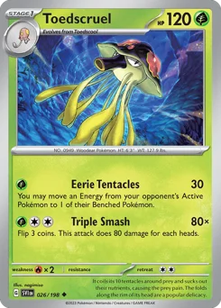Toedscruel Pokemon card from Scarlet & Violet, card number 26