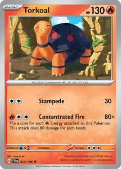 Torkoal Pokemon card from Scarlet & Violet, card number 35