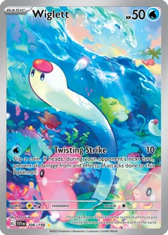 Wiglett Pokemon card from Scarlet & Violet, card number 206