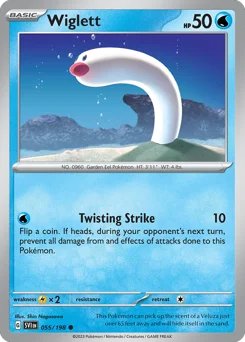Wiglett Pokemon card from Scarlet & Violet, card number 55