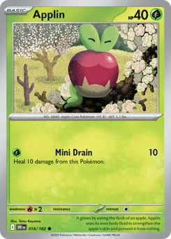 Applin Pokemon card from Destined Rivals, card number 16