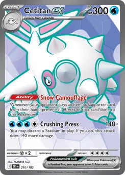 Cetitan ex Pokemon card from Destined Rivals, card number 210