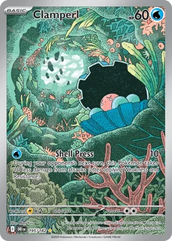 Clamperl Pokemon card from Destined Rivals, card number 195