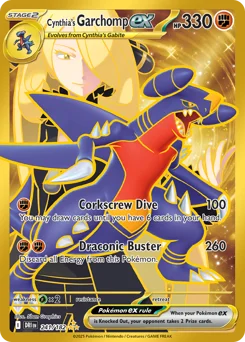Cynthia's Garchomp ex Pokemon card from Destined Rivals, card number 241