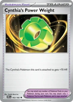 Cynthia's Power Weight Pokemon card from Destined Rivals, card number 162