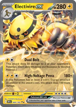 Electivire ex Pokemon card from Destined Rivals, card number 69