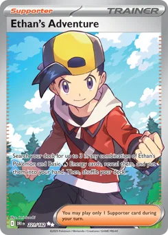 Ethan's Adventure Pokemon card from Destined Rivals, card number 221