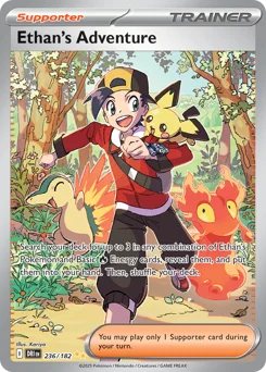 Ethan's Adventure Pokemon card from Destined Rivals, card number 236
