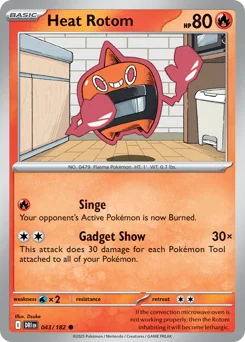 Heat Rotom Pokemon card from Destined Rivals, card number 43