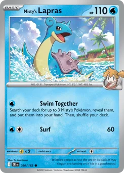Misty's Lapras Pokemon card from Destined Rivals, card number 50