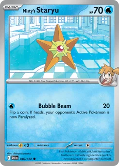 Misty's Staryu Pokemon card from Destined Rivals, card number 46