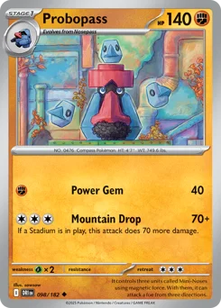 Probopass Pokemon card from Destined Rivals, card number 98
