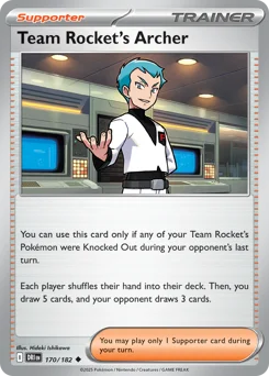 Team Rocket's Archer Pokemon card from Destined Rivals, card number 170