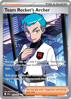 Team Rocket's Archer Pokemon card from Destined Rivals, card number 223