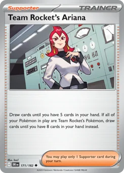 Team Rocket's Ariana Pokemon card from Destined Rivals, card number 171