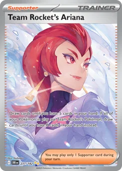 Team Rocket's Ariana Pokemon card from Destined Rivals, card number 237