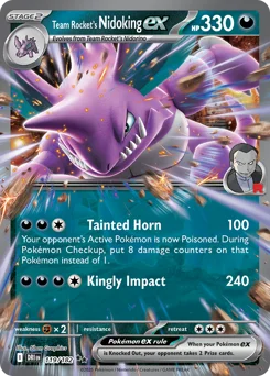 Team Rocket's Nidoking ex Pokemon card from Destined Rivals, card number 119