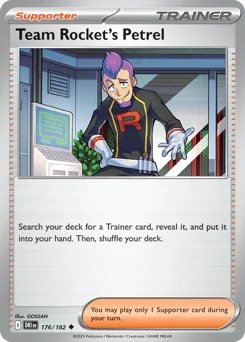 Team Rocket's Petrel Pokemon card from Destined Rivals, card number 176