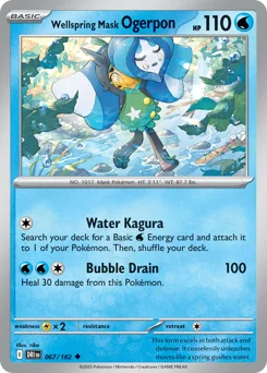 Wellspring Mask Ogerpon Pokemon card from Destined Rivals, card number 67