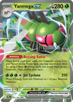 Yanmega ex Pokemon card from Destined Rivals, card number 3