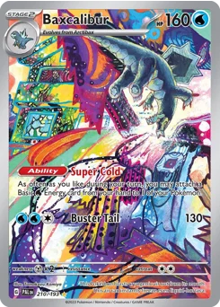 Baxcalibur Pokemon card from Paldea Evolved, card number 210