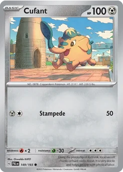 Cufant Pokemon card from Paldea Evolved, card number 149