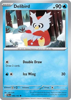 Delibird Pokemon card from Paldea Evolved, card number 46