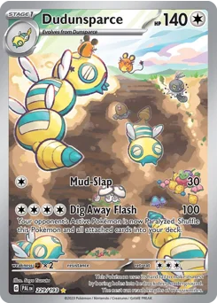 Dudunsparce Pokemon card from Paldea Evolved, card number 229