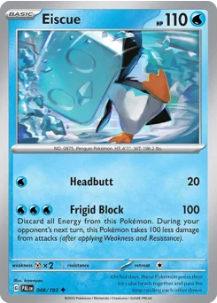 Eiscue Pokemon card from Paldea Evolved, card number 48