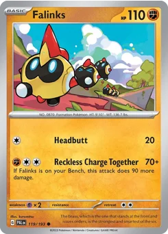 Falinks Pokemon card from Paldea Evolved, card number 119