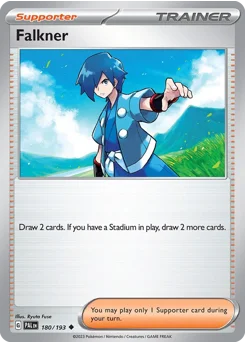 Falkner Pokemon card from Paldea Evolved, card number 180
