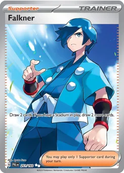 Falkner Pokemon card from Paldea Evolved, card number 251