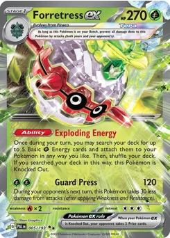 Forretress ex Pokemon card from Paldea Evolved, card number 5