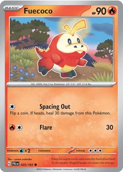 Fuecoco Pokemon card from Paldea Evolved, card number 35