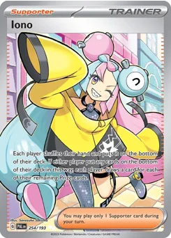 Iono Pokemon card from Paldea Evolved, card number 254