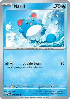 Marill Pokemon card from Paldea Evolved, card number 44
