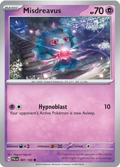 Misdreavus Pokemon card from Paldea Evolved, card number 87