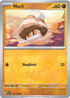 Nacli Pokemon card from Paldea Evolved, card number 120