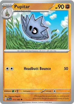 Pupitar Pokemon card from Paldea Evolved, card number 111