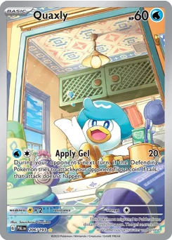 Quaxly Pokemon card from Paldea Evolved, card number 206