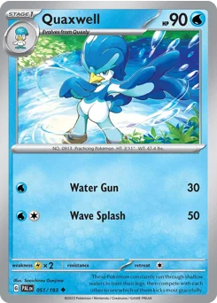 Quaxwell Pokemon card from Paldea Evolved, card number 51