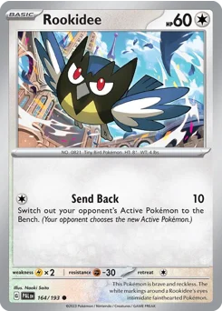 Rookidee Pokemon card from Paldea Evolved, card number 164