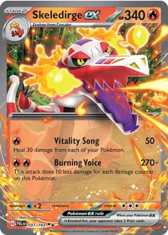 Skeledirge ex Pokemon card from Paldea Evolved, card number 37