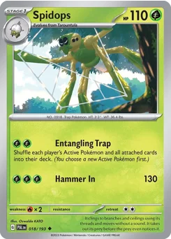Spidops Pokemon card from Paldea Evolved, card number 18