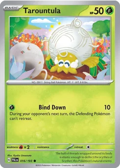 Tarountula Pokemon card from Paldea Evolved, card number 16