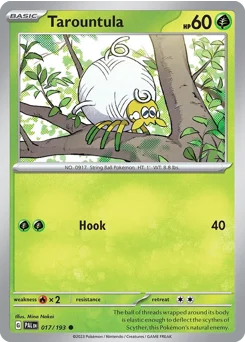 Tarountula Pokemon card from Paldea Evolved, card number 17